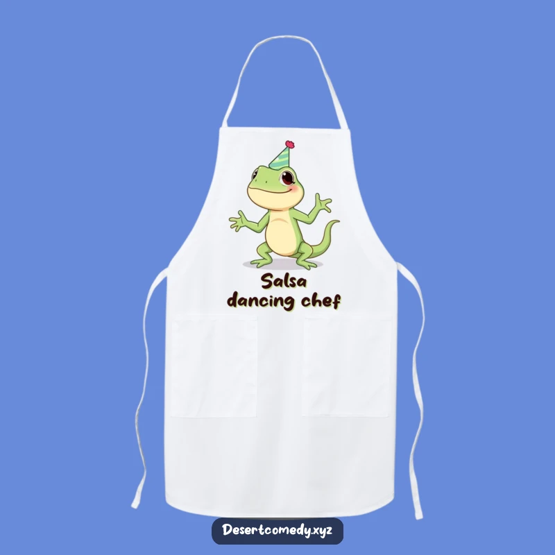 Funny Giggling Lizard Apron - Hilarious Party Chef Reptile Kitchen Gift