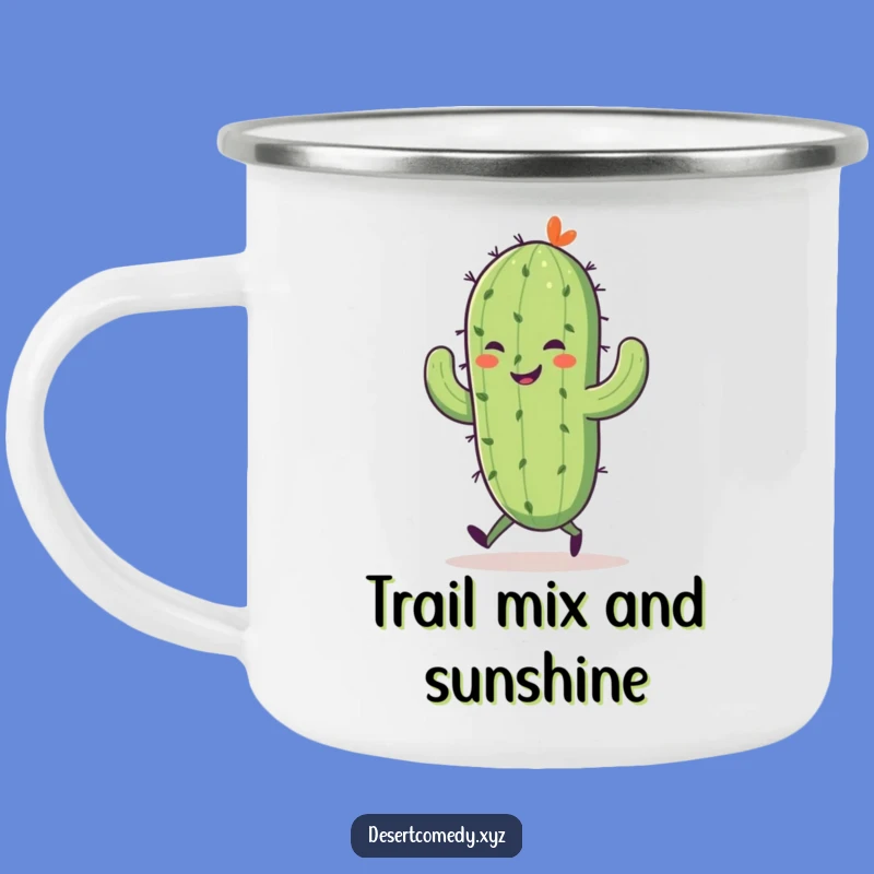Funny Saguaro Cactus Skipping Camping Mug: Hilarious Desert Adventures!