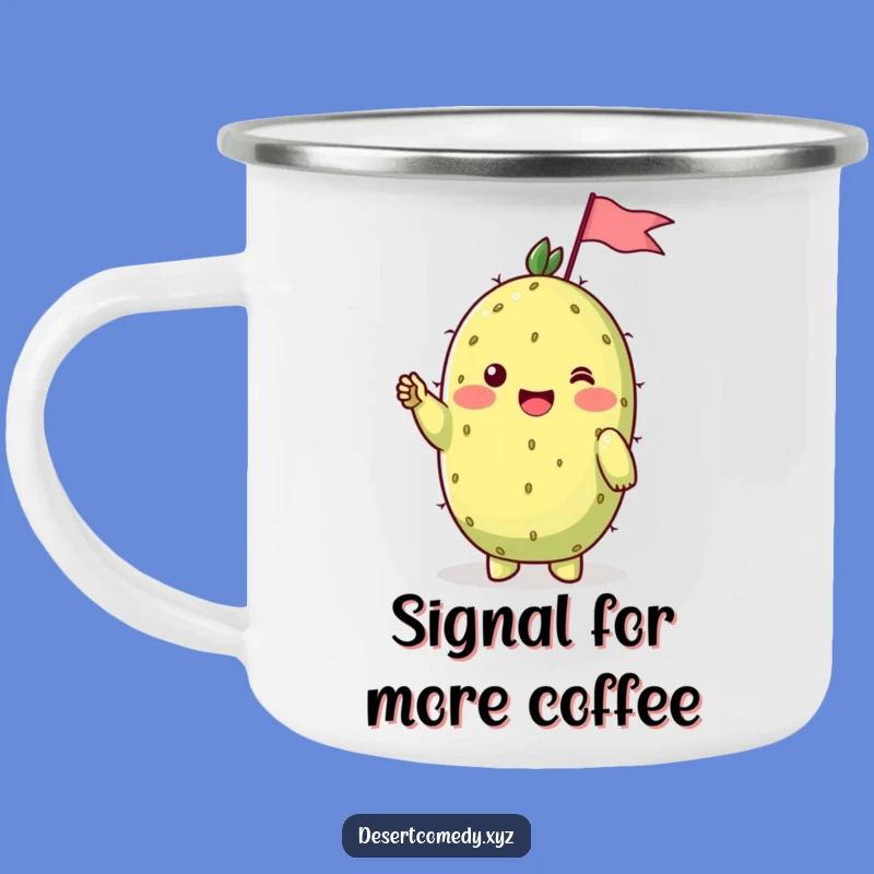 Funny Prickly Pear Flag Camping Mug: Hilarious Desert Greetings!