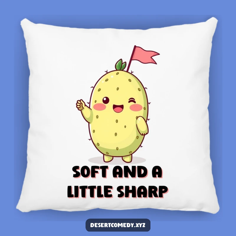 Funny Prickly Pear Flag Pillow: Hilarious Comfort for Your Home!