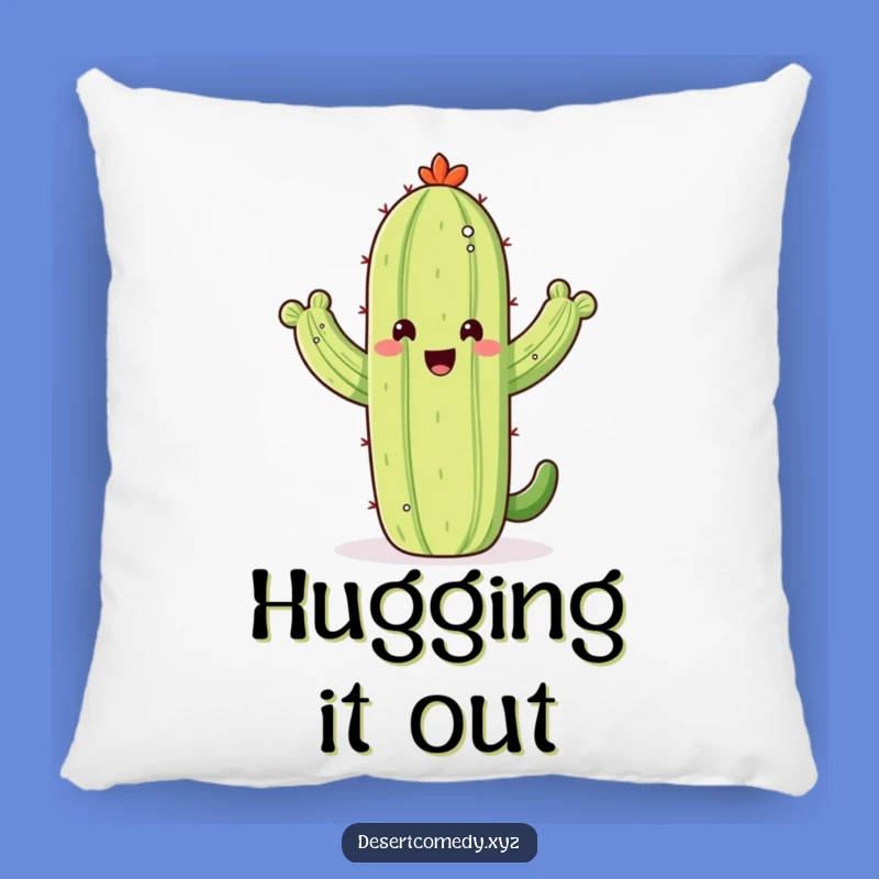 Funny Saguaro Cactus Accent Pillow, Desert Comfort Decor, Adorable Funny Gift