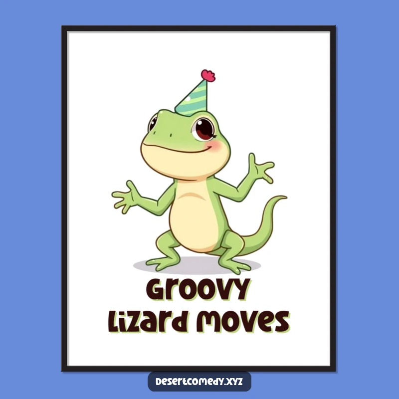 Funny Giggling Lizard Digital Art - Hilarious Party Reptile Printable Wall Decor Gift