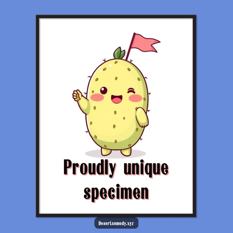 Funny Prickly Pear Flag Poster Print: Hilarious Desert Wall Art!