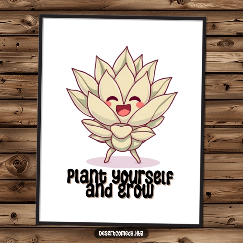 Funny Free Printable Wall Art: A cheerful agave plant enthusiastically doing a silly little dance.