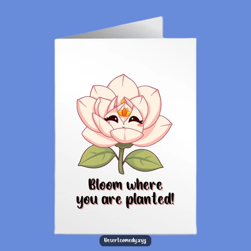 Free Printable Birthday Card: Giggling Desert Rose for a Blooming Downloadable Gift