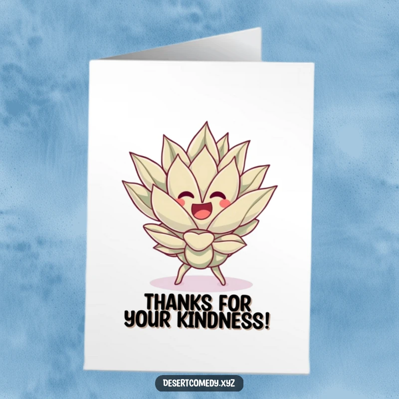 Funny Free Printable Thank You Card: A cheerful agave plant doing a delightful silly dance.