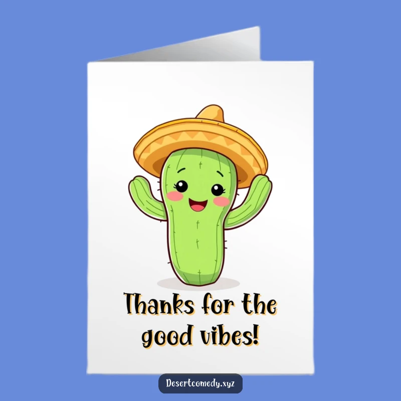 Free Printable Thank You Card: Dancing Cactus Says Thanks, a Festive Downloadable Gift