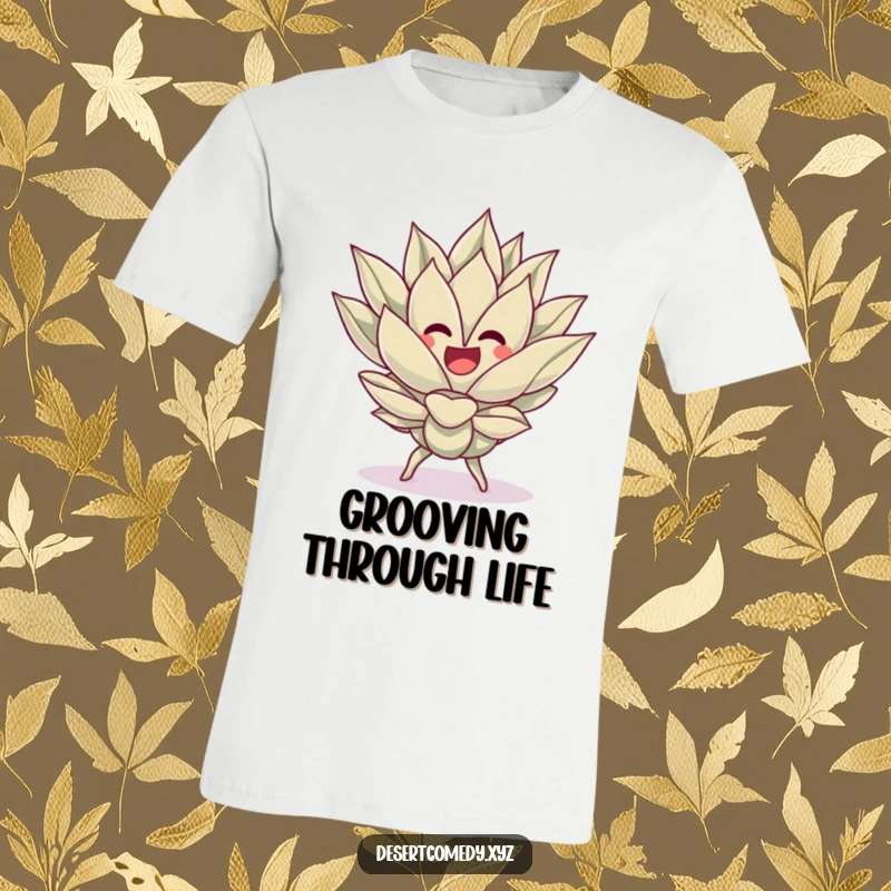 Funny t-shirt featuring a cheerful agave plant busting a move with a silly dance, radiating pure, unadulterated fun.
